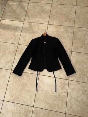Beliza Vintage OG Tie Waist Black Blazer Jacket